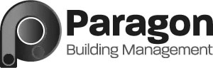 Paragon Building Management logo featuring a circular design with bold text.