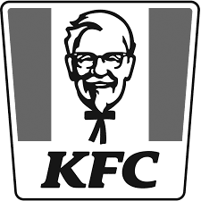 KFC logo featuring a smiling man with glasses and a bow tie, set against a simple background.